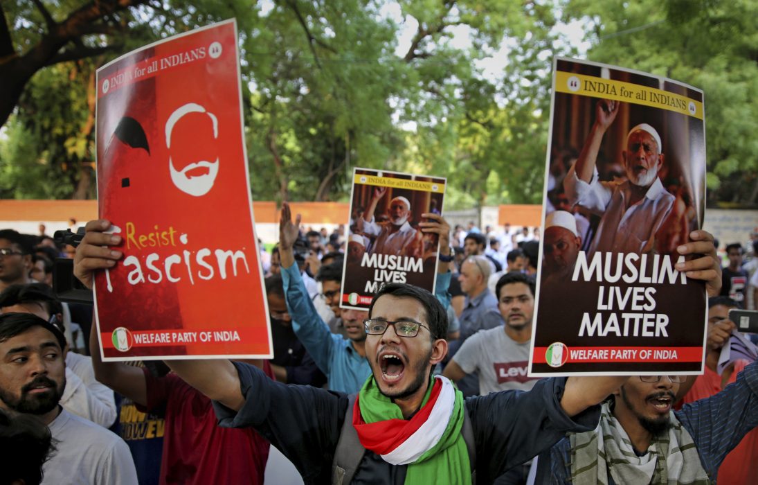 Delhibor demonstrerar i protest mot lynchningar av muslimer, efter att 22-årige Tabrez Ansari i delstaten Jharkhand dött.