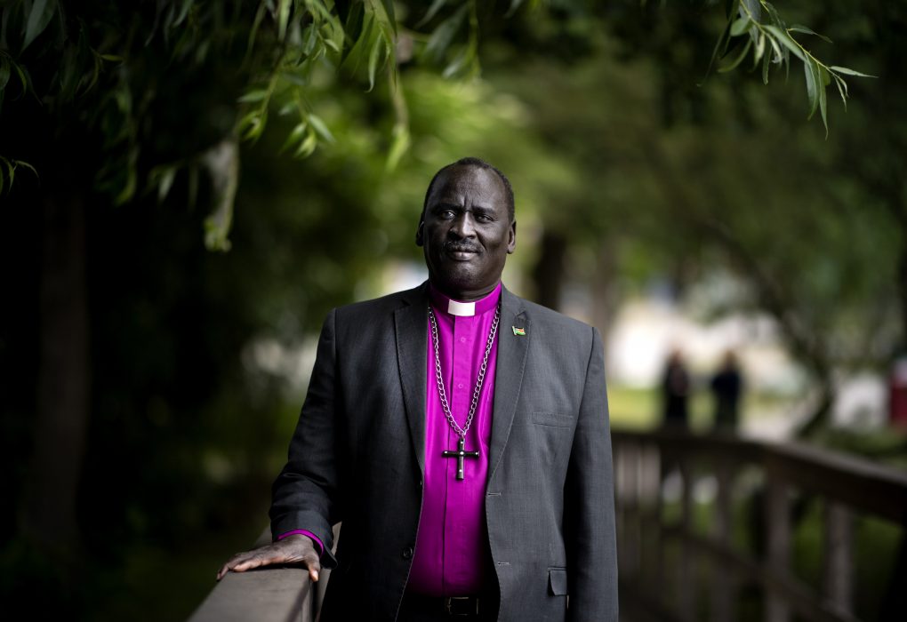 Biskop Isaiah Majok Dau från Sydsudan under ett Sverigebesök.
