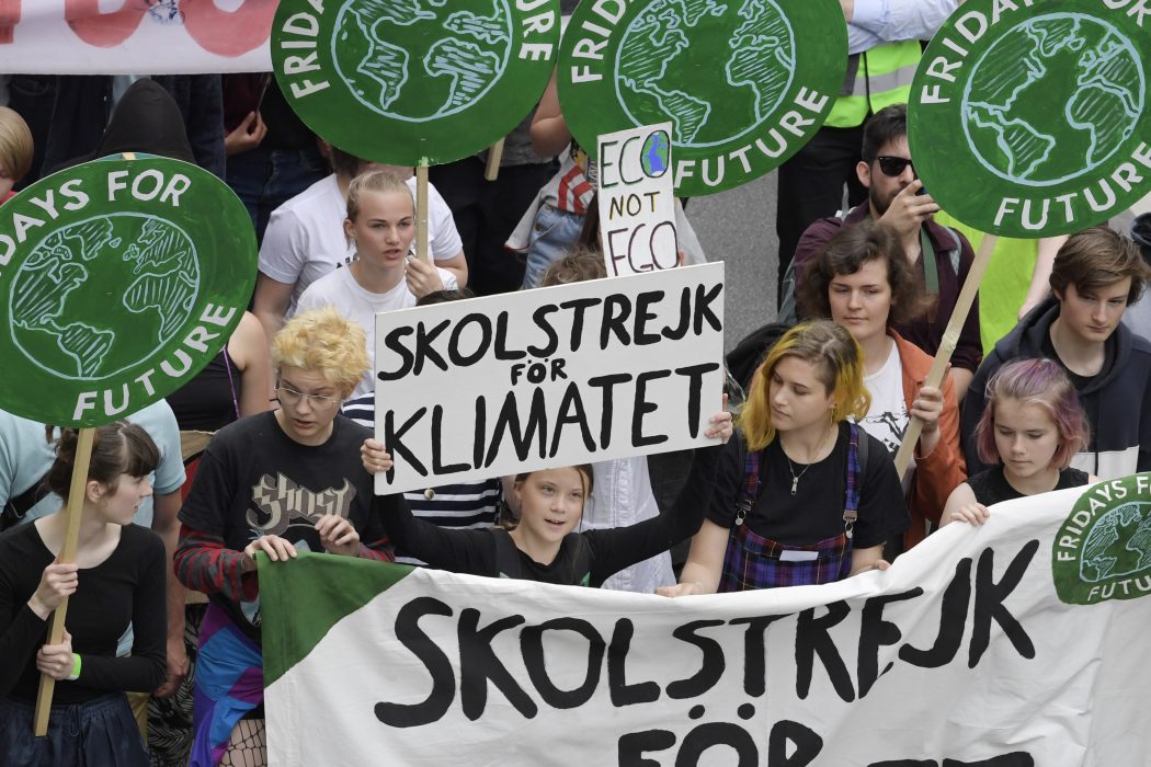 Greta Thunberg under demonstrationen Global Strike for Future i Stockholm.