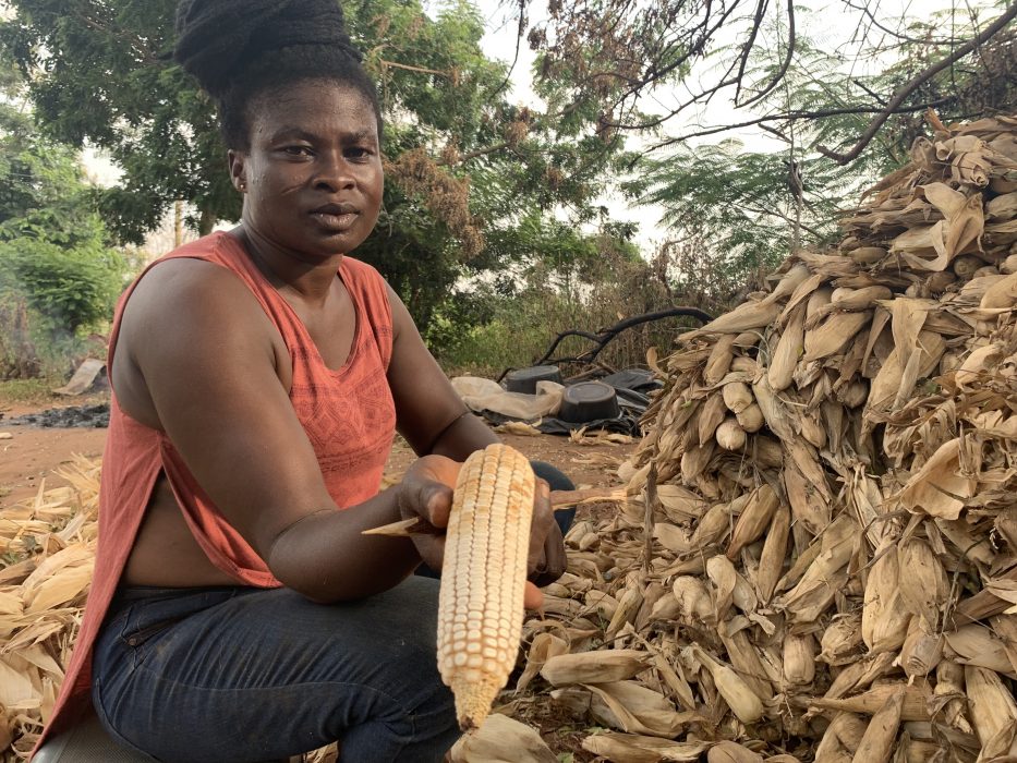 Adwoa Frimpomaah och hennes två barn tvingas av ekonomiska skäl äta egenodlad majs som löper stor risk att vara angripen av aflatoxin.