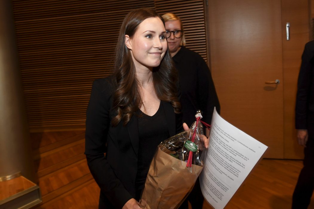 Sanna Marin efter att ha blivit klar som SDP:s statsministerkandidat i söndags.
