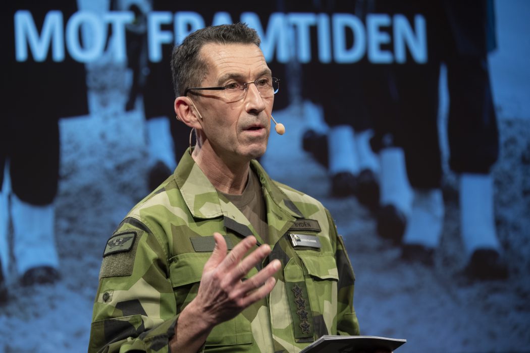 Överbefälhavarare Micael Bydén på Folk och försvars rikskonferens i Sälen.
