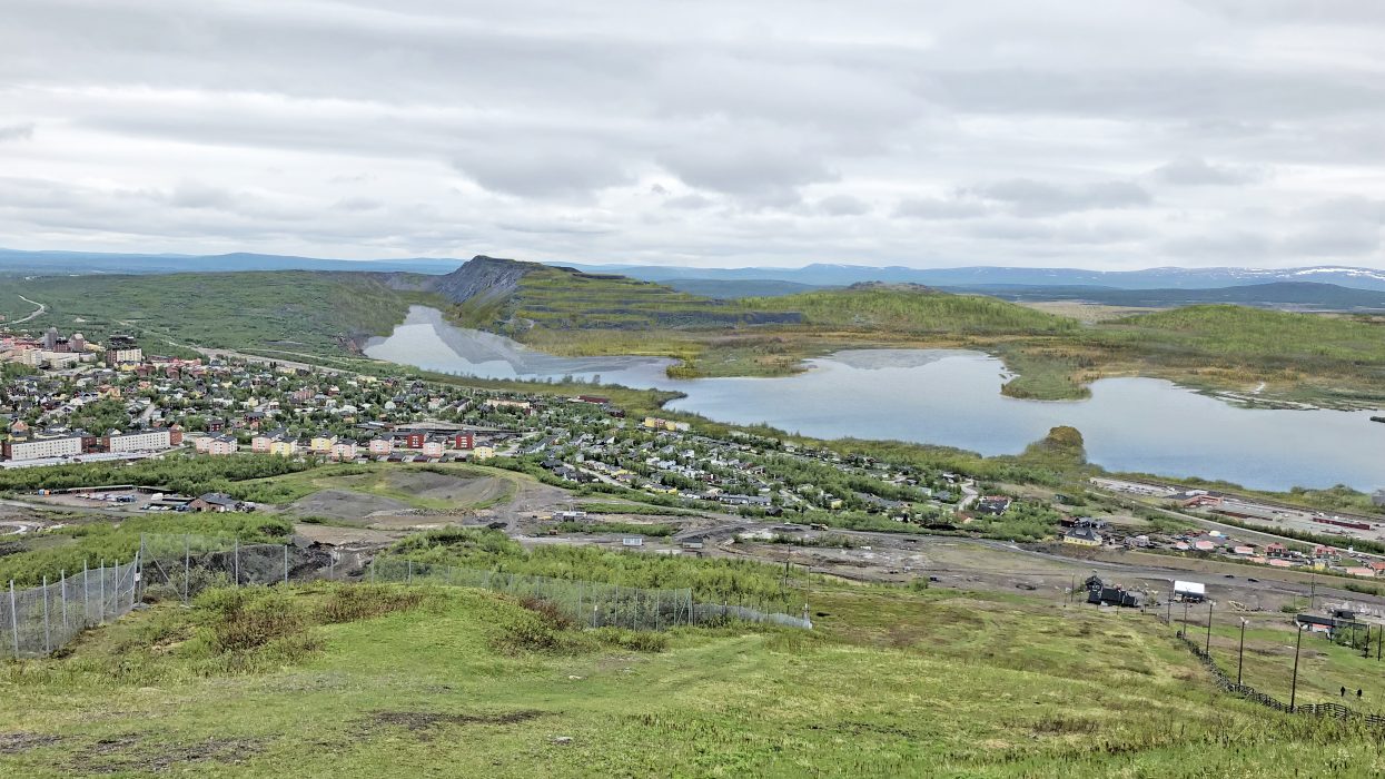 Målbild för hur gruvindustriområdet i Kiruna förväntas se ut om cirka 150 år.