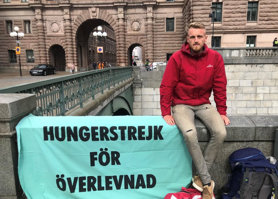 Albin Björk är inne på sin nionde dag utan mat.