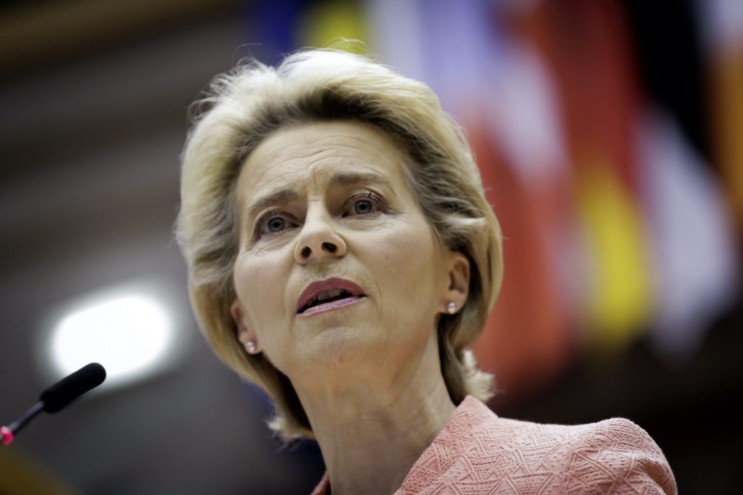 EU-komissionens ordförande Ursula von der Leyen höll sitt första linjetal i onsdags.