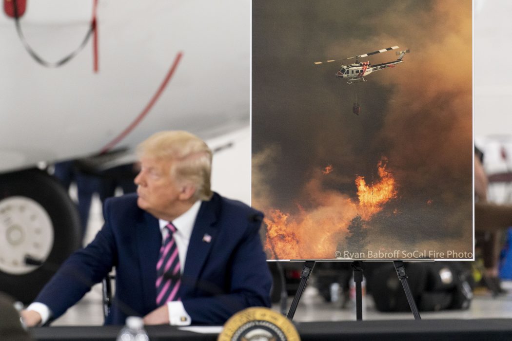 Trump förhöll sig kallsinnig tillKaliforniens klimatoro.