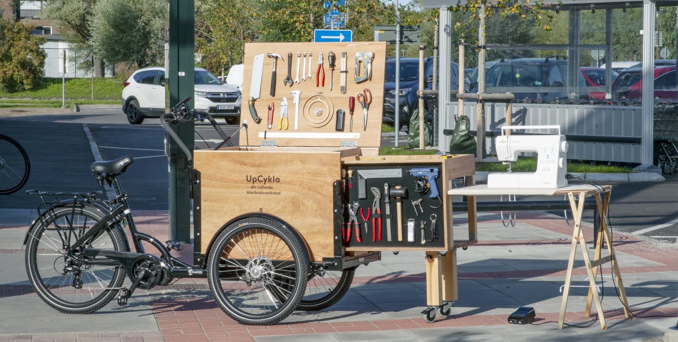 Lådcykeln Upcykla turnerar under hösten runt i Lund.