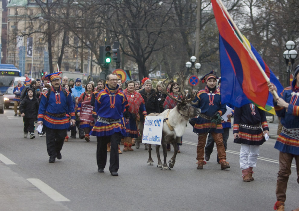 Samisk demonstration i Stockholm.