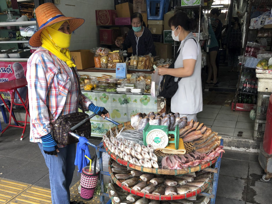 En marknad i Thailands huvudstad Bangkok.
