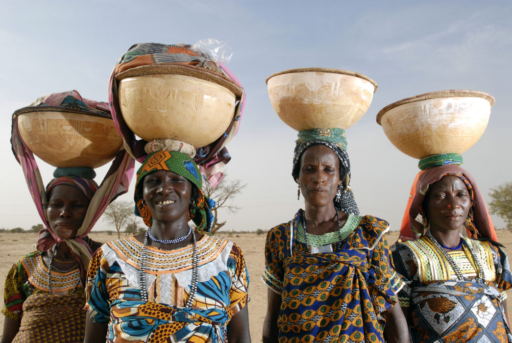 Kvinnor i Niger som deltar i ett projektet för att främja lokala initiativ  där de får möjlighet att  fullt ut vara med i beslut som förbättrar matsäkerheten och livskvaliteten för fattiga hushåll.
