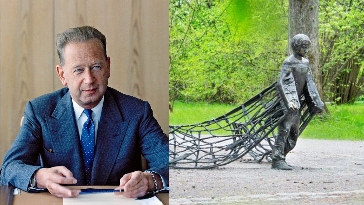 Dag Hammarskjöld och konstverket Child carrying wings nu i  Uppsala kommuns digitala guide på temat fred, demokrati och yttrandefrihet.
