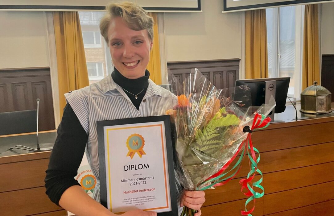 Emelie Andersson har under ett års tid jobbat hårt med att minska sitt avfall och blev årets vinnare av Minimeringsmästarna.