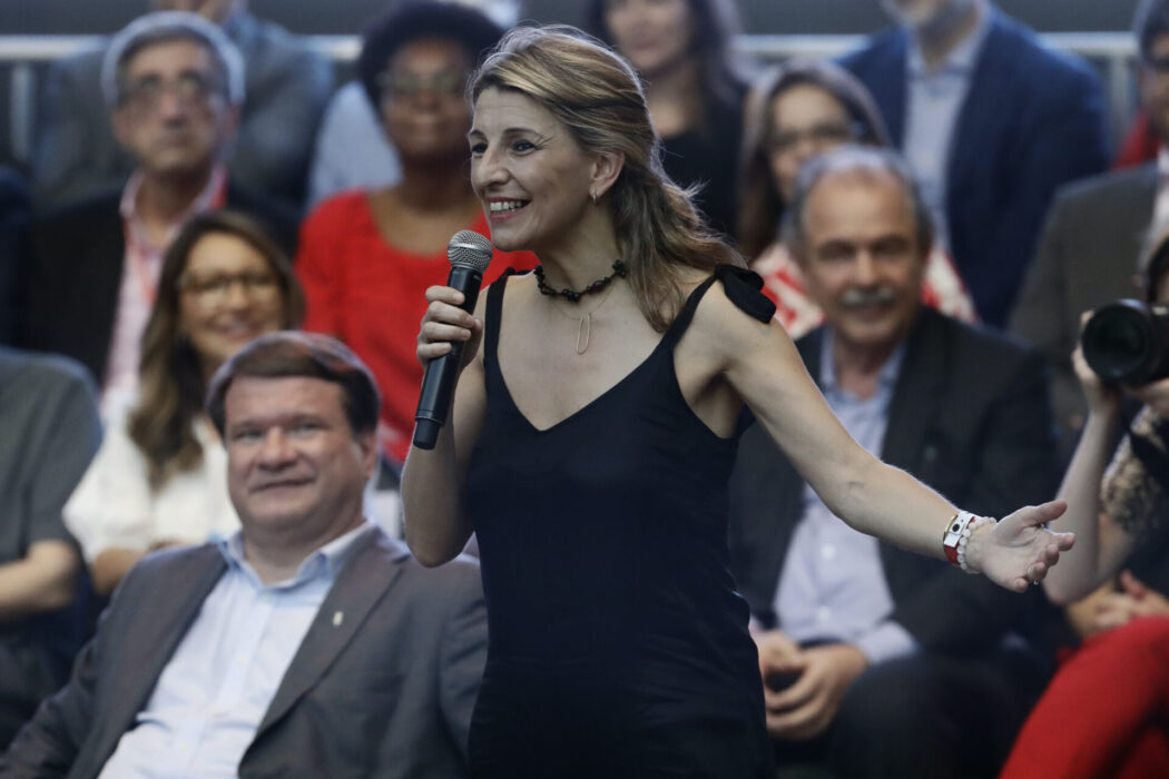 Spaniens vice premiärminister Yolanda Diaz som har varit en av de drivande bakom förslaget om kortare arbetstid.