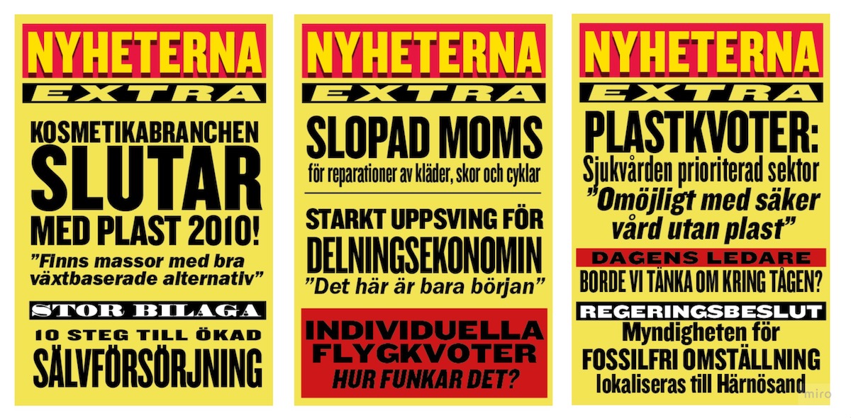 Deltagarna i workshopen Bortom möjlighetshorisonten får tänka sig in i hur det skulle kunna vara om vi redan i dag hade lyckats halvera utsläppen av koldioxid.