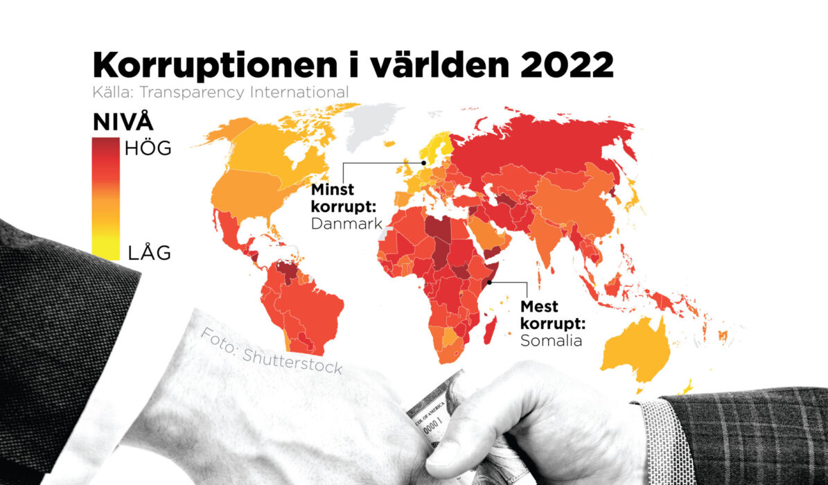 Transparency Internationals korruptionsindex för 2022.