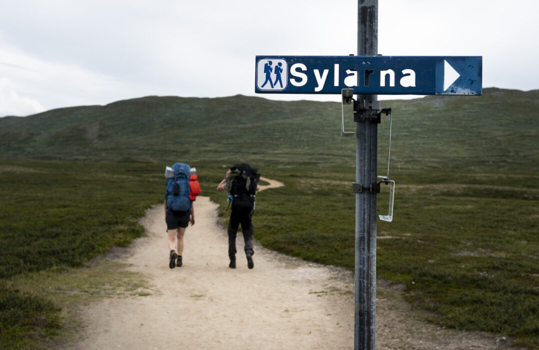 Fjällvandringsled mellan Storulvån och Blåhammaren i Jämtlandsfjällen.