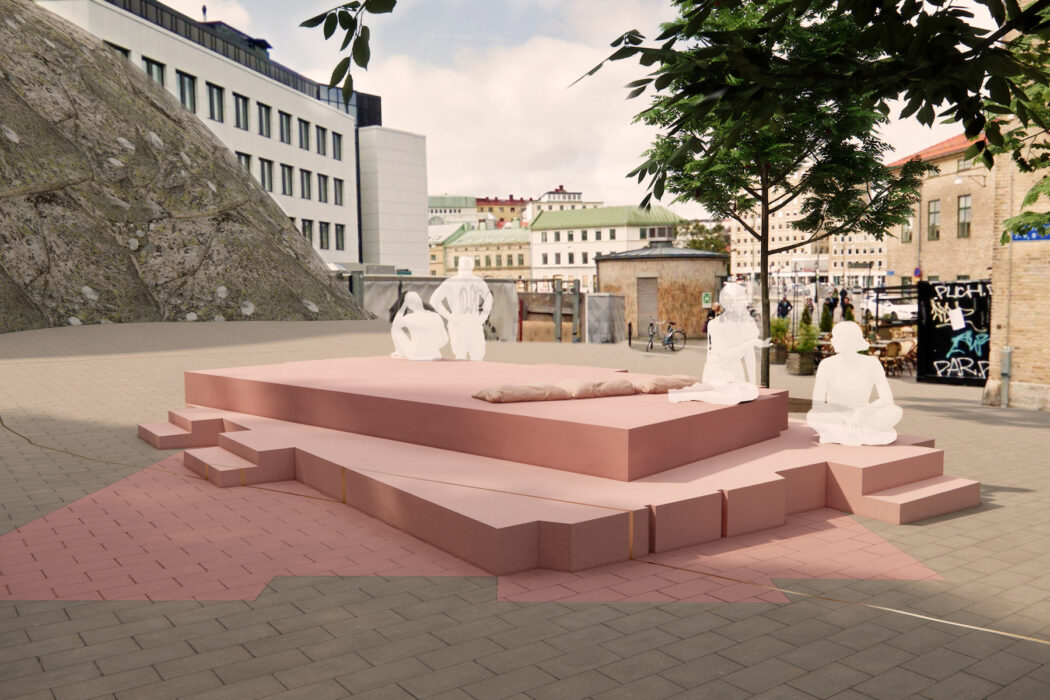 Monumentet är ännu övertäckt, här är en visualisering.