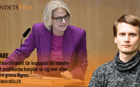 Valdemar Möller med finansminister Elisabeth Svantesson i bakgrunden.