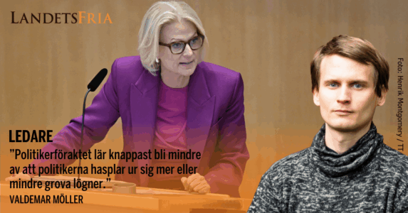 Valdemar Möller med finansminister Elisabeth Svantesson i bakgrunden.