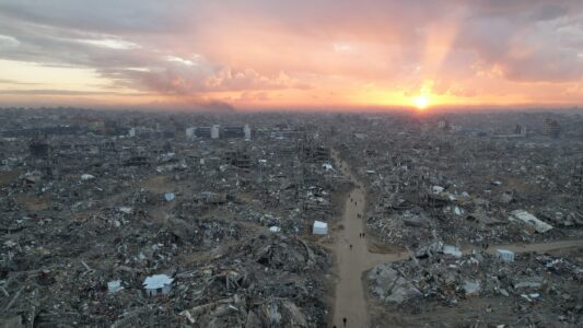 Drönarbild över Gaza
